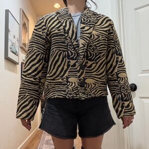 Zebra Print Woven Women's Jacket